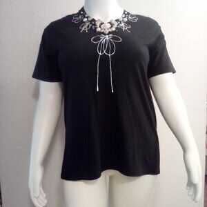 Black Ponti Short Sleeve T-Shirt 2X 18W Sea Shells